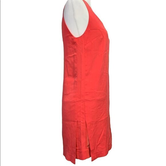 Robert Rodriguez V-neck Silk Sleeveless Mini Dress in Coral - Picture 2 of 8